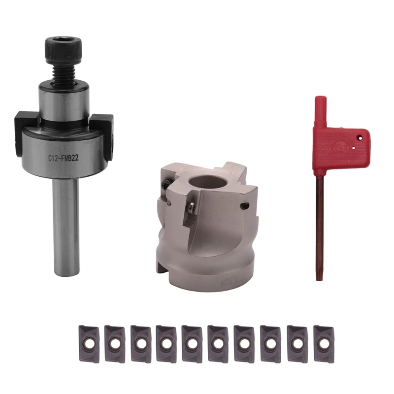 C12 FMB22+ 400R Right Angle Shoulder Face Mill Cutter 50Mm + 10Pcs APMT1604 Carbide Inserts With Wrench For Milling Tool
C12 FMB22+ 400R Right Angle Shoulder Face Mill Cutter 50Mm + 10Pcs APMT1604 Carbide Inserts With Wrench For Milling Tool