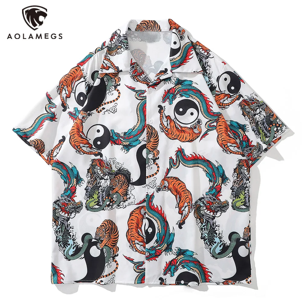 Men Hawaiian Shirts Streetwear Dragon Tigers Print Shirt Hip Hop Summer Casual Short Sleeve Shirts High Street Fashion Tops Tees
Men Hawaiian Shirts Streetwear Dragon Tigers Print Shirt Hip Hop Summer Casual Short Sleeve Shirts High Street Fashion Tops Tees