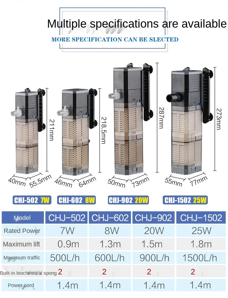 Generic Aquarium Filter Pump Super 4 In 1 Fish Tank Submersible Air