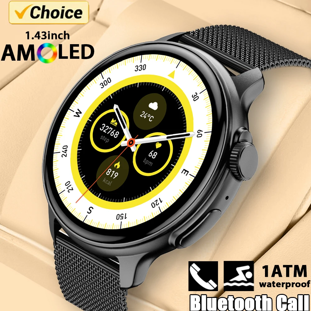 

1ATM GPS AMOLED Smartwatch Men GPS tracking Rotary button 1.43 Inch AMOLED 466*466 HD screen GPS Bluetooth Call smartwatch Men