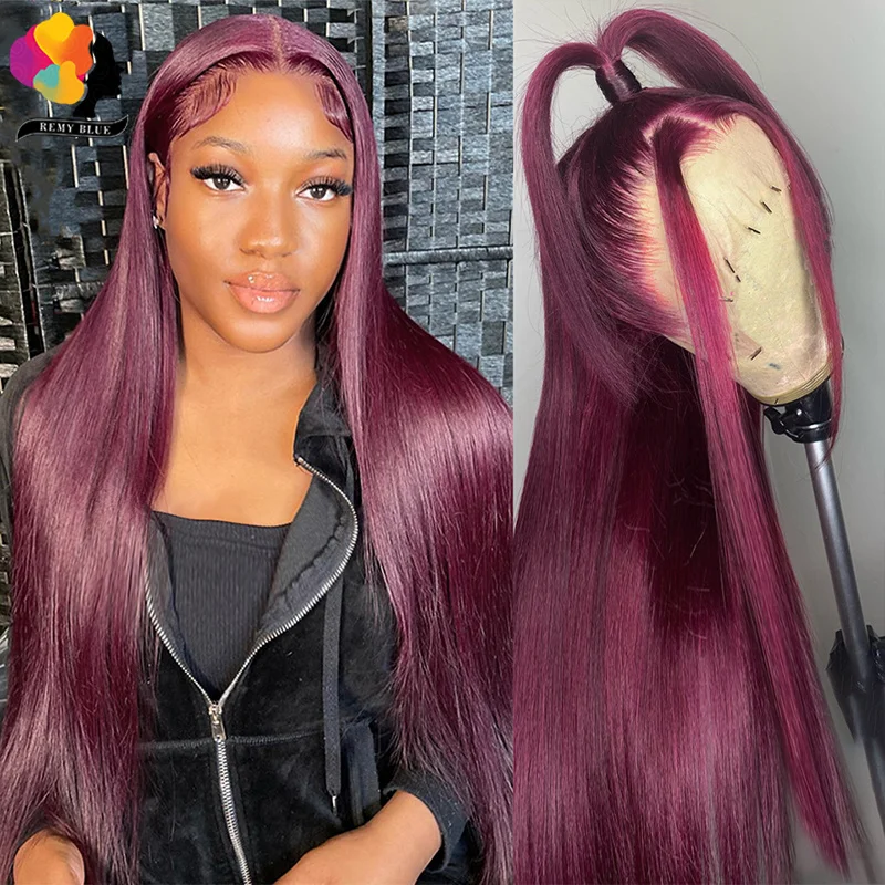 13x6 Dark Burgundy Human Hair Lace Frontal Wig Straight Hair Dark Red Colored Lace Front Wigs Pre-plucked Transparent Lace Remy 
13x6 Dark Burgundy Human Hair Lace Frontal Wig Straight Hair Dark Red Colored Lace Front Wigs Pre-plucked Transparent Lace Remy