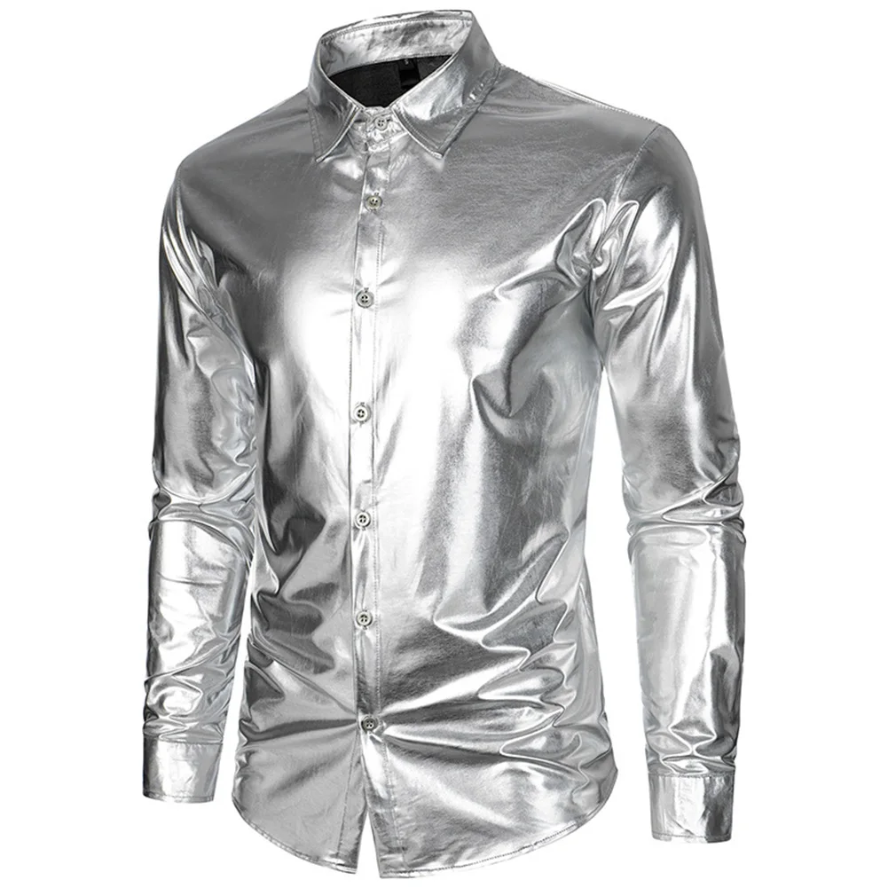 Male Button Down Dress Shirts Lapel Shirt Nightclub Party Long Sleeve Men Shiny Casual Glitter Comfy Fashion Hot
Male Button Down Dress Shirts Lapel Shirt Nightclub Party Long Sleeve Men Shiny Casual Glitter Comfy Fashion Hot
