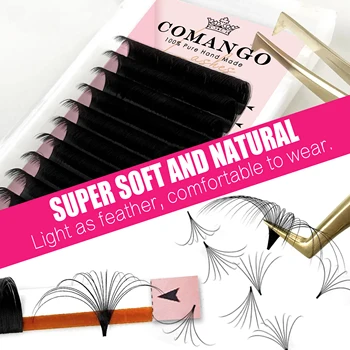 CoMango Easy Fan Eyelashes Mega Volume Lashes Tray 8-25mm All Size Premium Mink Eyelash Extensions Supply for Beauty Makeup