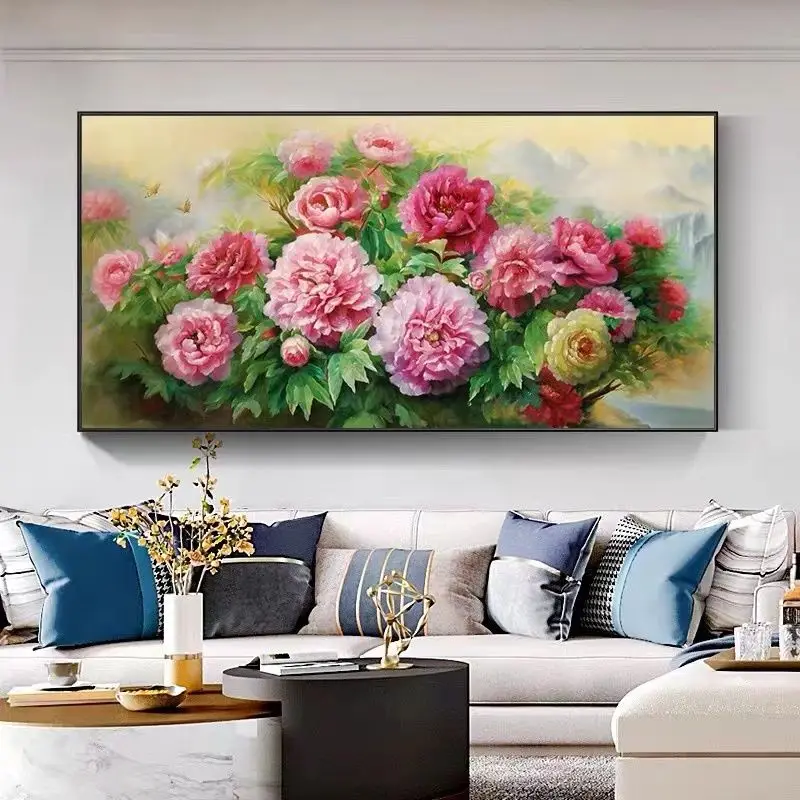 Pure handmade cross stitch finished product with blooming flowers, rich and noble national colors, peonies, colorful living
Pure handmade cross stitch finished product with blooming flowers, rich and noble national colors, peonies, colorful living