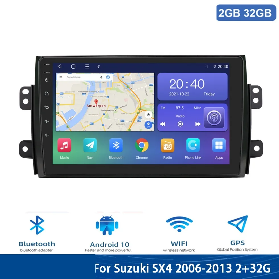 For Suzuki SX4 2006-2013 Car Radio Stereo 4 Core Android 10 GPS MP5 2 Din Head Unit Multimedia Player FM MP3 Audio 
For Suzuki SX4 2006-2013 Car Radio Stereo 4 Core Android 10 GPS MP5 2 Din Head Unit Multimedia Player FM MP3 Audio