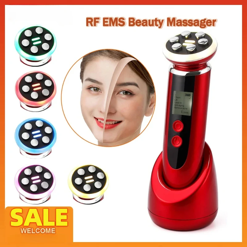 

Micro-Current EMS Facial Lifting Skin Tighten Beauty Device Home SPA RF Anti Aging Machine LED Photon Rejuvenation Pores Cleane