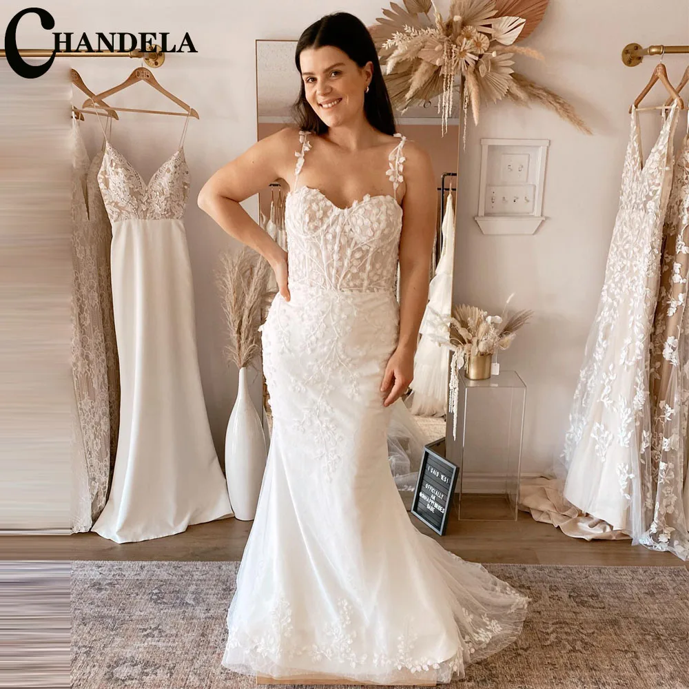 CHANDELA Graceful Wedding Dresses Mermaid Spaghetti Straps Sweetheart Bridal Gown Vestido De Casamento Customised For Women
CHANDELA Graceful Wedding Dresses Mermaid Spaghetti Straps Sweetheart Bridal Gown Vestido De Casamento Customised For Women