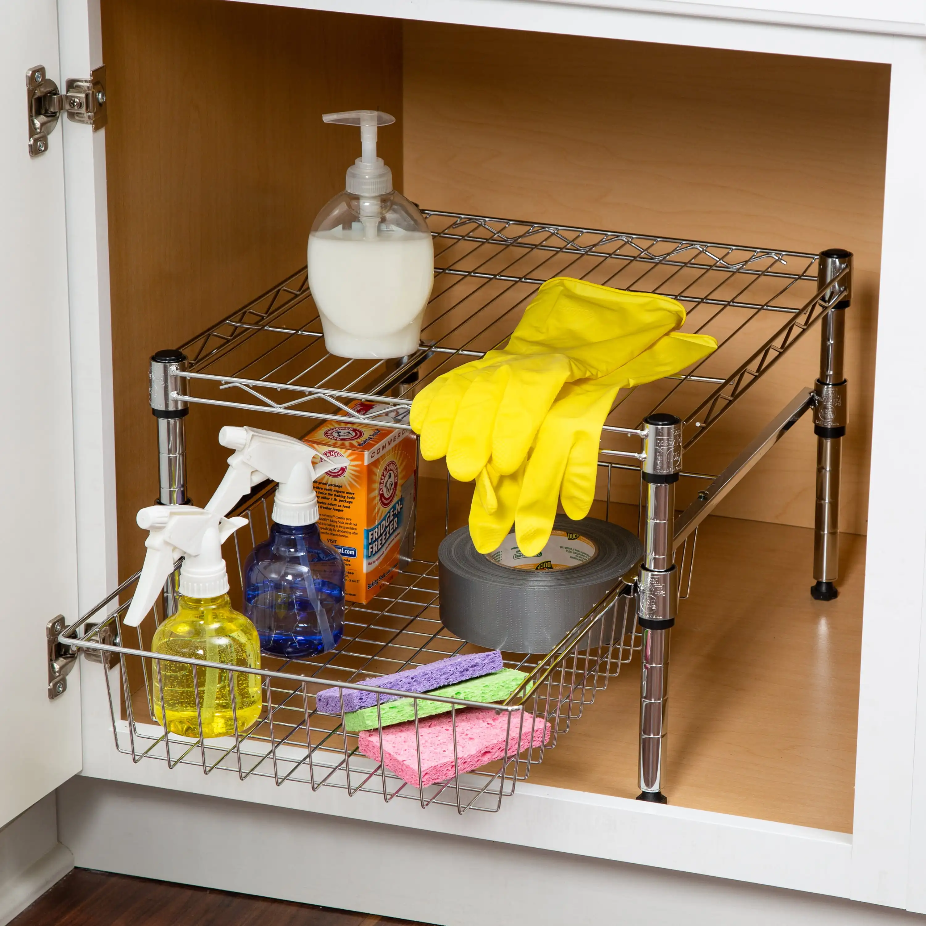 Honey-Can-Do Steel 2-Tier Stackable Adjustable Cabinet Organizer with Drawer, Chrome
Honey-Can-Do Steel 2-Tier Stackable Adjustable Cabinet Organizer with Drawer, Chrome