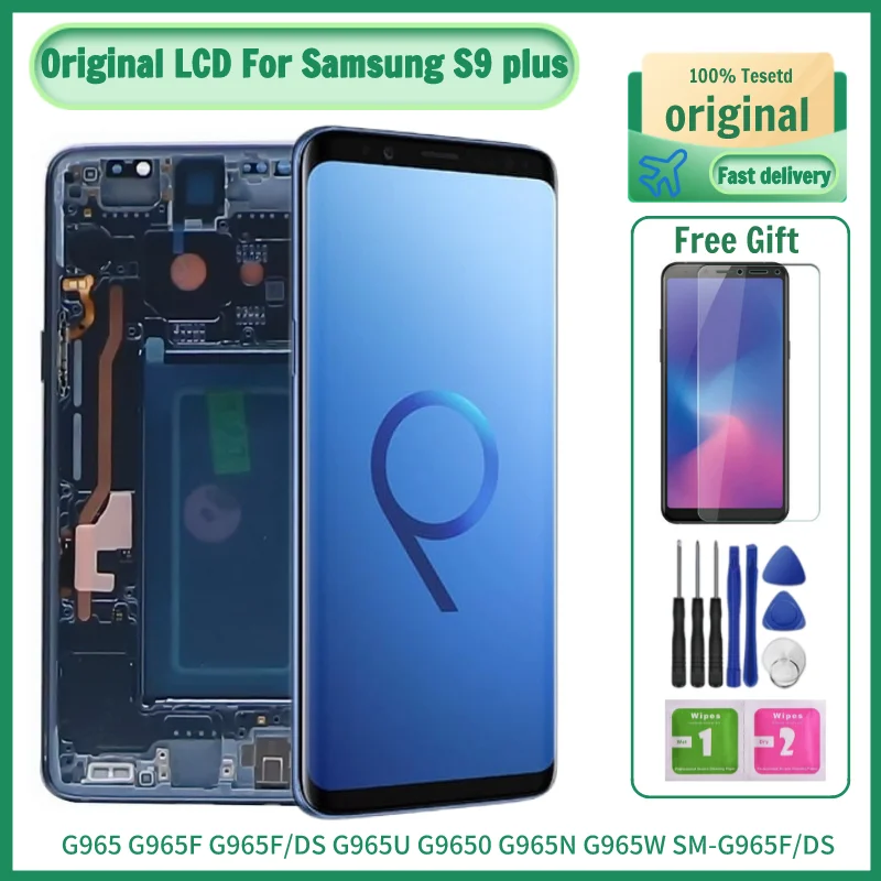 

6.2" Original S9 Plus AMOLED For Samsung Galaxy S9 Plus LCD Display With Frame G965 G965F/DS Touch Screen Digitizer Assembly
