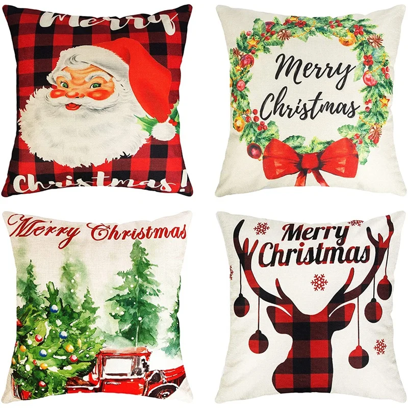 Christmas Throw Pillow Covers 18 X 18 Inches Buffalo Check Plaid Christmas Decor For Holiday Home Couch Sofa
Christmas Throw Pillow Covers 18 X 18 Inches Buffalo Check Plaid Christmas Decor For Holiday Home Couch Sofa