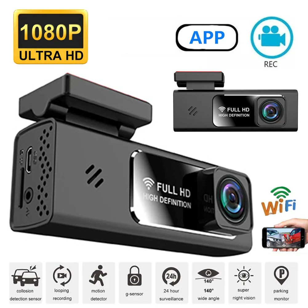 Car Dash Cam 1080P Driving Recorder USB Powered 140° Car DVR Camera with Night Vision WiFi Loop Recording 24H Parking Monitoring
Car Dash Cam 1080P Driving Recorder USB Powered 140° Car DVR Camera with Night Vision WiFi Loop Recording 24H Parking Monitoring