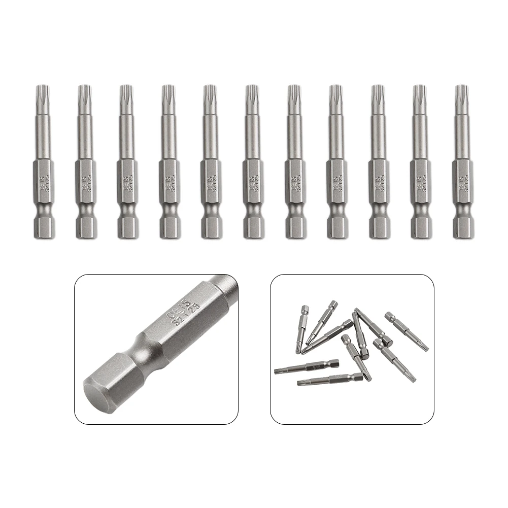 10Pcs Screwdriver Bit 6.35mm Shank Accessories Anti-rust Hexagon Handle Replacement Spare Parts Torx T25 Brand New
10Pcs Screwdriver Bit 6.35mm Shank Accessories Anti-rust Hexagon Handle Replacement Spare Parts Torx T25 Brand New