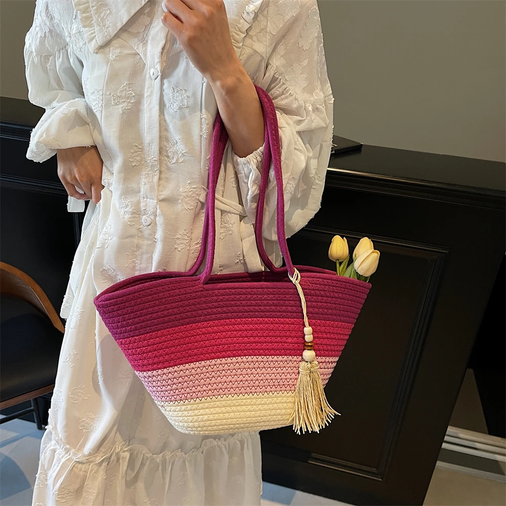Striped Cotton Rope Tote with Tassel 7 Sa3a5735fc153435383adecb130e4e91fg