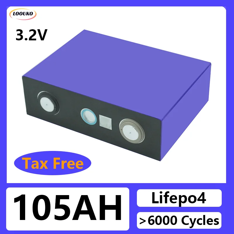 LiFePO4 Battery 3.2V 105AH DIY 12V 24V 36V 48V Lithium iron phosphate Cell Rechargeable for golf cart batterie For RV EV Camper
LiFePO4 Battery 3.2V 105AH DIY 12V 24V 36V 48V Lithium iron phosphate Cell Rechargeable for golf cart batterie For RV EV Camper