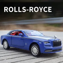 1/32 Alloy Diecast Limousine Rolls Royce Dawn Car Model Toy Simulation Vehicle Pull Back Sound Light Collection Toy for Boy Gift