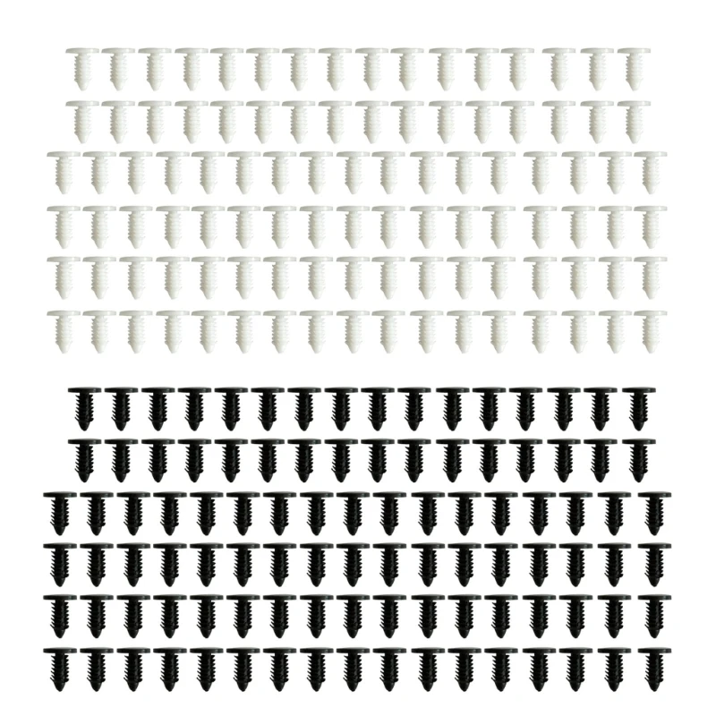 

100 шт. черно-белые канцелярские кнопки пластиковые отверстия капота нажимные штифты для крыши автомобиля Прямая поставка