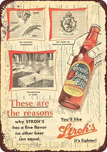Custom Kraze 1957 Stroh's Bohemian Beer Vintage Reproduction Metal Sign
Custom Kraze 1957 Stroh's Bohemian Beer Vintage Reproduction Metal Sign