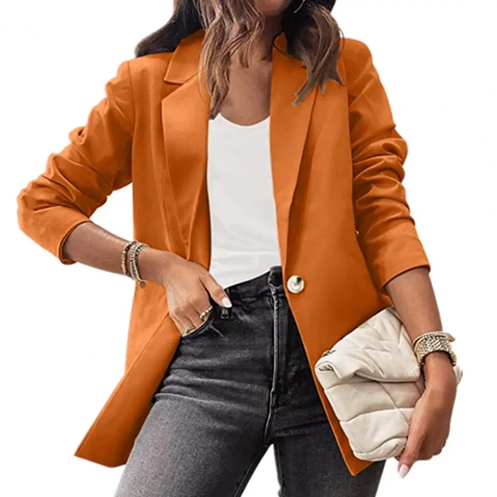 Lapel Long Sleeves Notched Collar Office Blazer Autumn Winter Solid Color Single Button Temperament Suit Coat Outerwear Abrigos
Lapel Long Sleeves Notched Collar Office Blazer Autumn Winter Solid Color Single Button Temperament Suit Coat Outerwear Abrigos