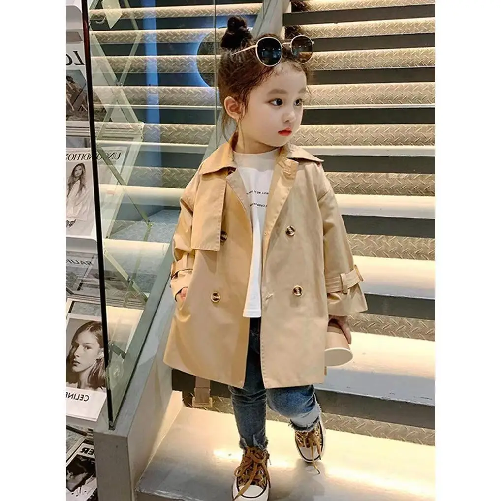 

New Fashion Baby Girl Boy Trench Jacket Infant Toddler Windbreak Coat Khaki Long Spring Autumn Child Dust Coat Clothes 1-10Y