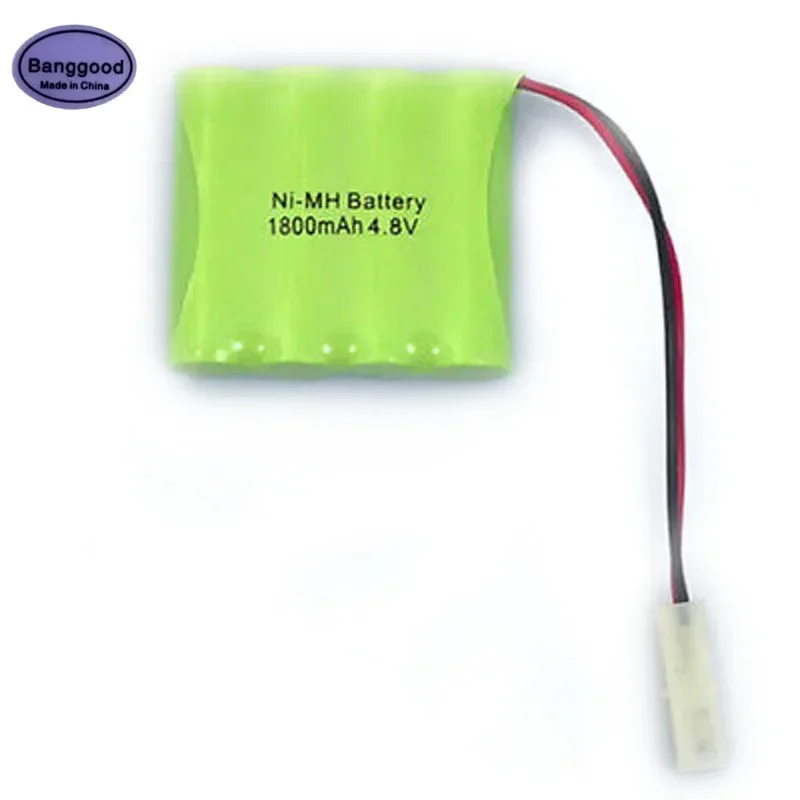 

4.8V 1800mAh 4x AA NI-MH Rechargeable NIMH Battery Pack Battery Pack with Tamiya Plug for for RC Cars RC Boat Remote Toys