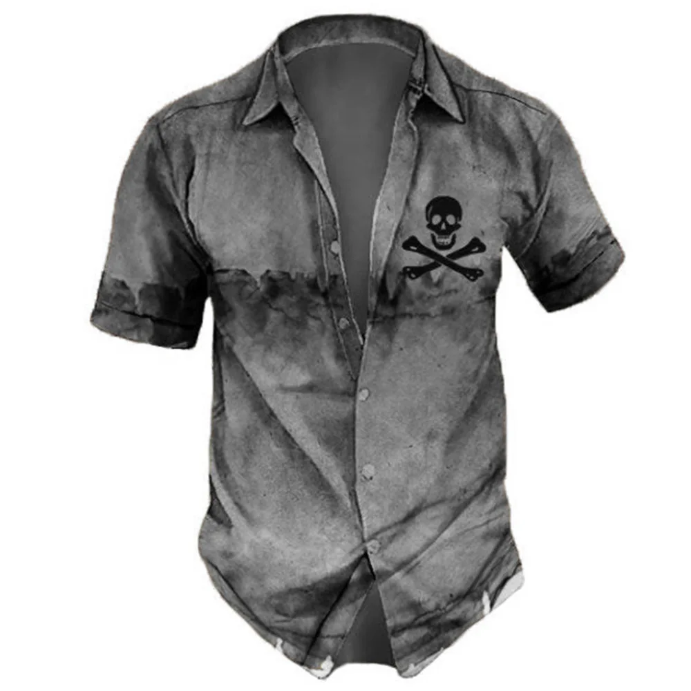 Hawaiian Shirt For Men Lapel Collar Skull Print Men's Shirt Fashion Streetwear Summer Short Sleeve Top Trendy New Male Clothing
Hawaiian Shirt For Men Lapel Collar Skull Print Men's Shirt Fashion Streetwear Summer Short Sleeve Top Trendy New Male Clothing