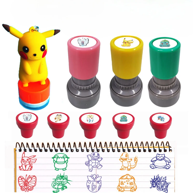 

Pokemon Cartoon Stamp Pikachu Creative Peripheral Students Children's Personalized Ledger Decorative Avatar Stamp Birthday Gift