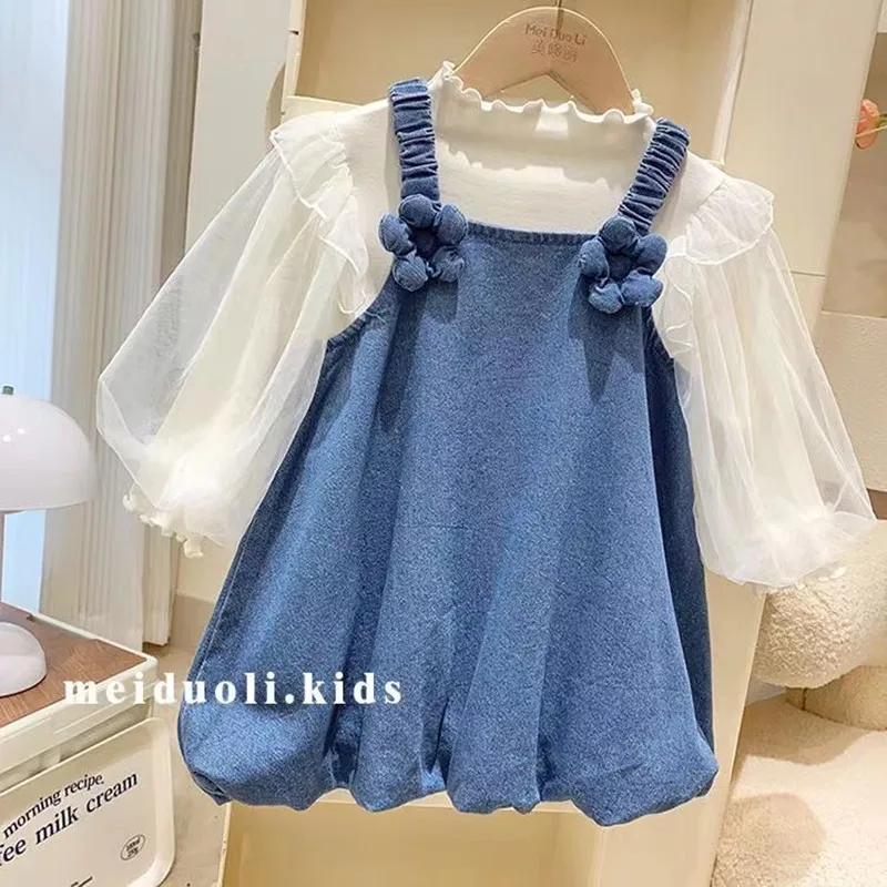 Summer Girls Sets Baby Girls Suspender Denim Skirt+T-shirt Girls Dress Kids Straps Dress Children Clothing Overalls 2-6Y 2024
Summer Girls Sets Baby Girls Suspender Denim Skirt+T-shirt Girls Dress Kids Straps Dress Children Clothing Overalls 2-6Y 2024