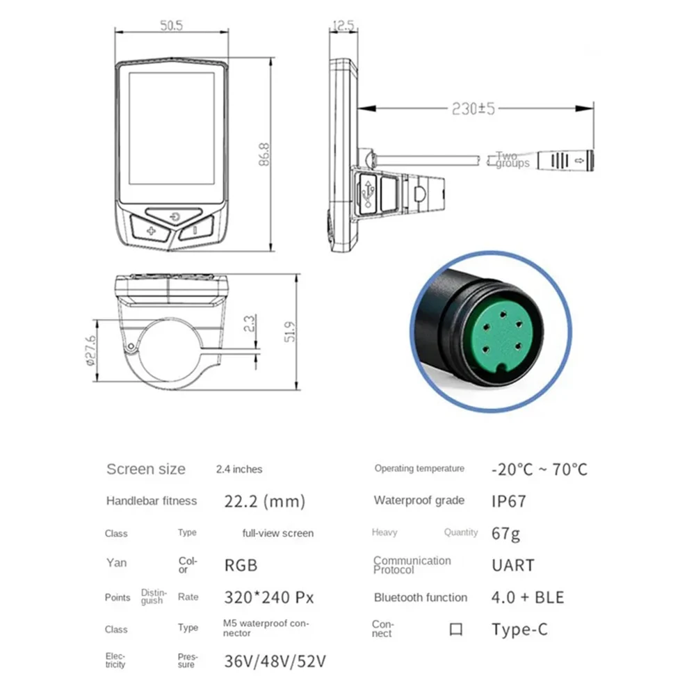For BAFANG BBS01 02 Waterproof Connector B02U Ips Display WithBluetooth High Quality Motor G510 86.8*50.5*12.5
For BAFANG BBS01 02 Waterproof Connector B02U Ips Display WithBluetooth High Quality Motor G510 86.8*50.5*12.5