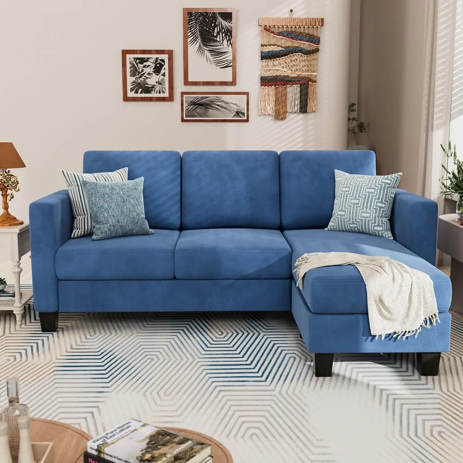 

Мебель мебель yeshomy трансформируемый секционный 3 L-образный диван мягкое сиденье с современной льняной тканью, маленькие космические диваны для гостиной