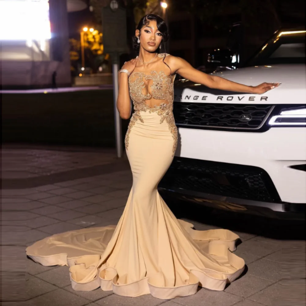 Elegant Mermaid Prom Dresses 2024 Appliques Satin Beadings Sleeveless Crystals O-Neck Formal Party Evening Dress Robe De Mariage
Elegant Mermaid Prom Dresses 2024 Appliques Satin Beadings Sleeveless Crystals O-Neck Formal Party Evening Dress Robe De Mariage