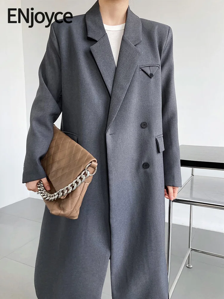 ENjoyce Spring Fall Women Korean Simple Single-Breasted Gray Blazer Overcoats Office Lady Suit Workwear Jacket Long Coat
ENjoyce Spring Fall Women Korean Simple Single-Breasted Gray Blazer Overcoats Office Lady Suit Workwear Jacket Long Coat