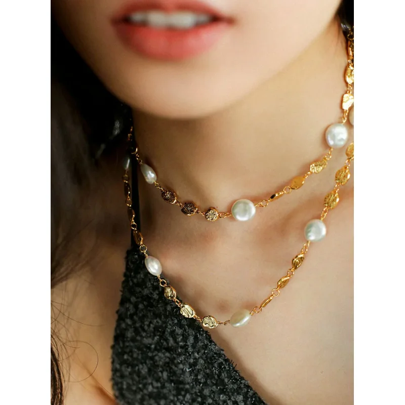 Brass Natural Freshwater Baroque Pearl Coins Necklace Women Jewelry Punk Designer Runway Rare Gown Boho Japan Korean
Brass Natural Freshwater Baroque Pearl Coins Necklace Women Jewelry Punk Designer Runway Rare Gown Boho Japan Korean