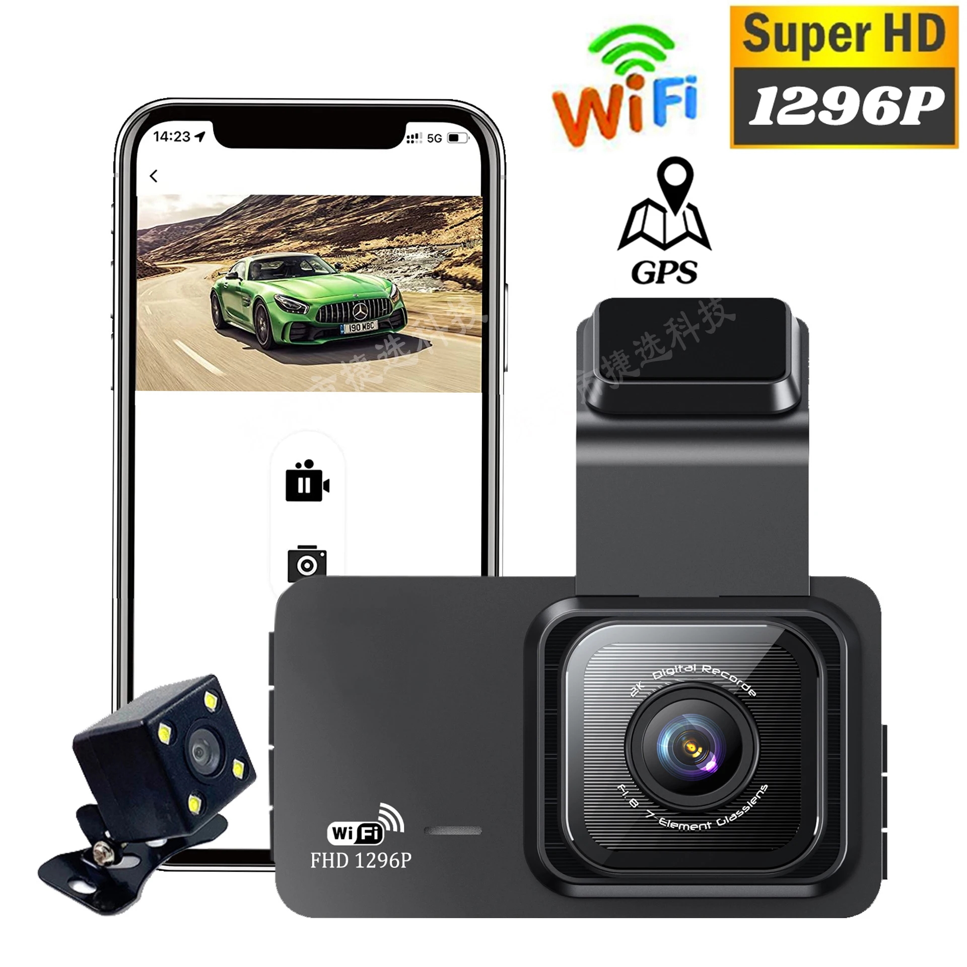 Car DVR WiFi 1296P Dash Cam Dual Lens Rear View Drive Video Recorder Black Box Auto Vehicle Registrar Camera Dashcam GPS Logger
Car DVR WiFi 1296P Dash Cam Dual Lens Rear View Drive Video Recorder Black Box Auto Vehicle Registrar Camera Dashcam GPS Logger