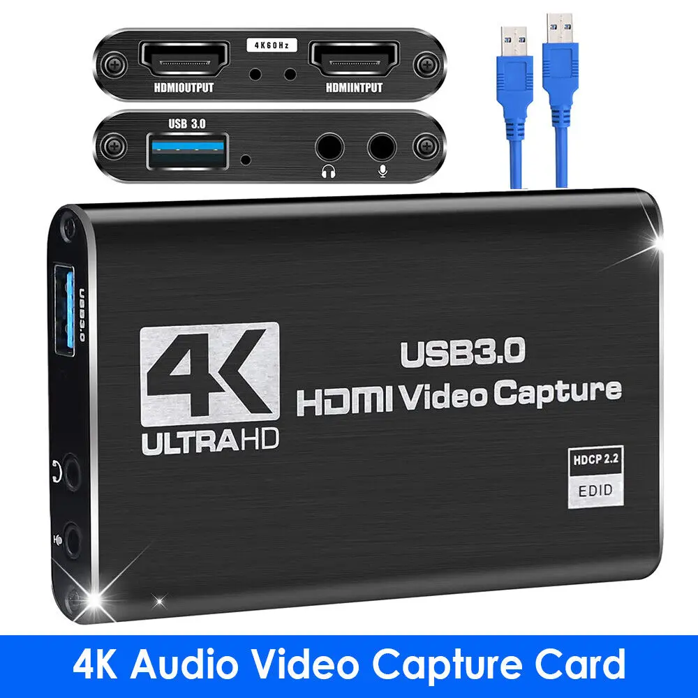 

4K HDMI-совместимая карта видеозахвата 1080P 60fps HD камера USB3.0 устройство записи для прямой трансляции видео PS4