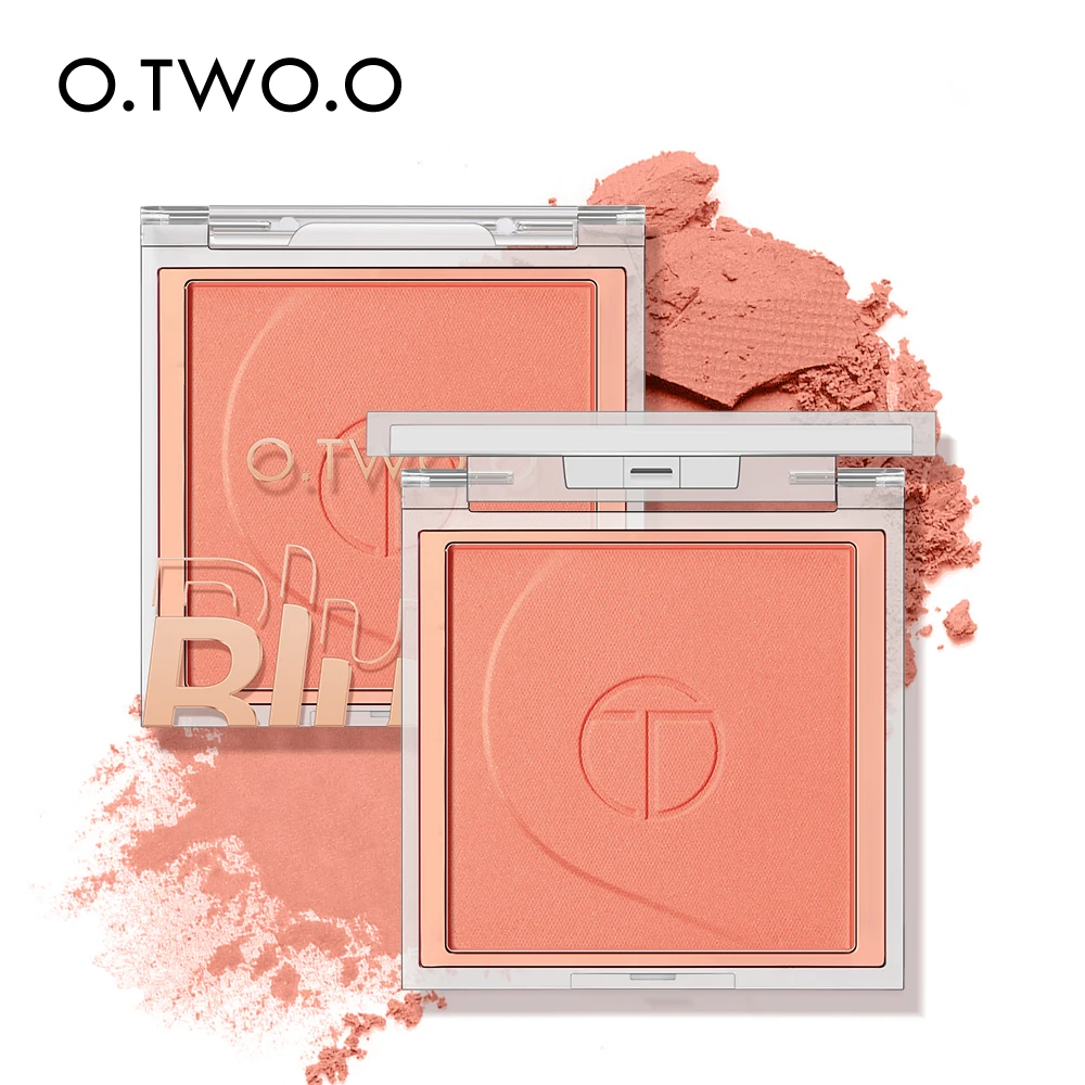 

O.TWO.O Coral Pink Makeup Blush Mineral Soft Blush Powder Natural Cheek Contour Palette Shadow Matte Rouge Powder Blusher