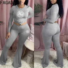 FAGADOER Casual Sport Women Two Piece Sets Female PINK Letter Print Top And Flare Pants Spring Bodycon Jogger Matching Outfits
FAGADOER Casual Sport Women Two Piece Sets Female PINK Letter Print Top And Flare Pants Spring Bodycon Jogger Matching Outfits