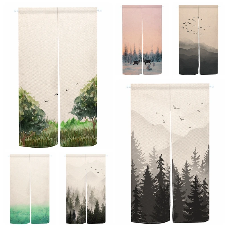 Mist Forest Mountain Door Curtain Kitchen Birds Landscape Art Dining Room Partition Curtain Drape Entrance Hanging Half-Curtain
Mist Forest Mountain Door Curtain Kitchen Birds Landscape Art Dining Room Partition Curtain Drape Entrance Hanging Half-Curtain