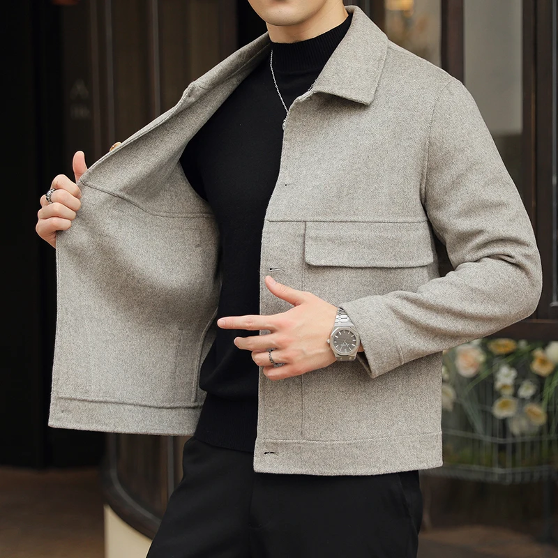 Men's High Quality Soft Reversible Cashmere Solid Color Short Coat Stylish New Men's Slim-fit Business Casual Cashmere Jackets
Men's High Quality Soft Reversible Cashmere Solid Color Short Coat Stylish New Men's Slim-fit Business Casual Cashmere Jackets