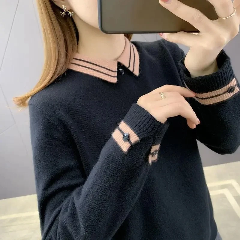 Doll Neck Sweater Women Autumn Winter New Buttons Korean Knit Bottoming Shirt Female Long Sleeve Loose Pullover Top
Doll Neck Sweater Women Autumn Winter New Buttons Korean Knit Bottoming Shirt Female Long Sleeve Loose Pullover Top