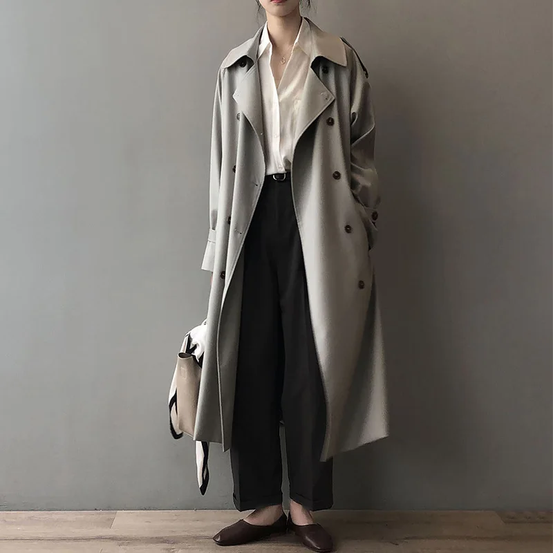 Winter Long Trench Coat For Women 2022 New Korean Version Temperament Fashion Loose Pure Color Waist Slimming Coats Female
Winter Long Trench Coat For Women 2022 New Korean Version Temperament Fashion Loose Pure Color Waist Slimming Coats Female
