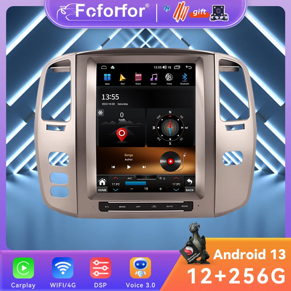 Автомобильный вертикальный экран Android13.0 8 + 256G для Lexus LX470 в стиле Tesla, стерео, головное устройство, радио, мультимедийный плеер, GPS-навигация
Автомобильный вертикальный экран Android13.0 8 + 256G для Lexus LX470 в стиле Tesla, стерео, головное устройство, радио, мультимедийный плеер, GPS-навигация