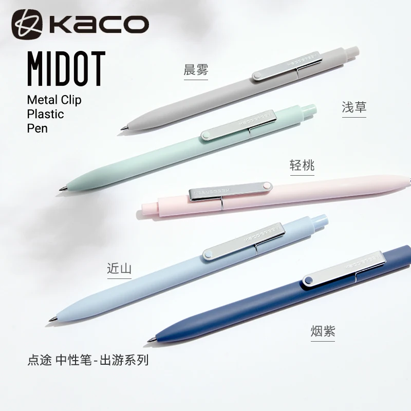

Kaco 6Colors Gel Pen Kawaii 0.5MM Black Ink Refill Ballpoint Stylo Press Rollerball ручка School Office Stationery Caneta