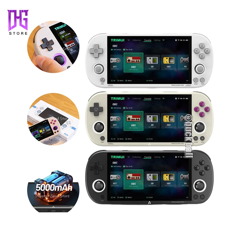 

Trimui Smart Pro Retro Handheld Game Console 256GB PSP 4.96 Inch Portable Retro Arcade Linux Open Source Game Kid For Birthday