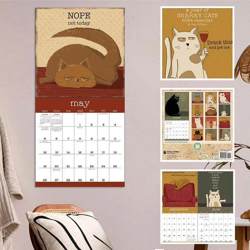 

A Year Of Snarky Cats 2024 Wall Calendar 2024 Gift For Friends Family Neighbors Coworkers Relatives Loved Ones Durable