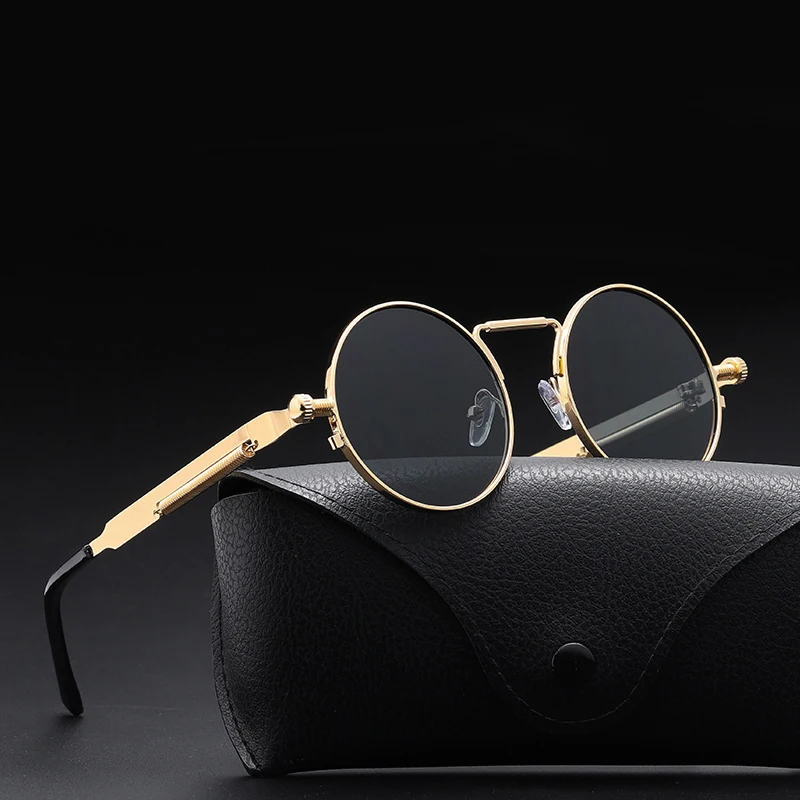 Round Frame Men Women Steampunk Sunglasses Fashion Elegant Metal Spring Legs Black Lens Punk Sun Glasses Classic Retro Eyewear
Round Frame Men Women Steampunk Sunglasses Fashion Elegant Metal Spring Legs Black Lens Punk Sun Glasses Classic Retro Eyewear