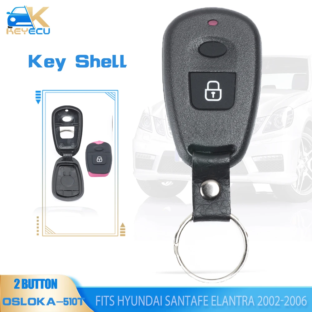 

Корпус дистанционного ключа-брелока с двумя кнопками и держателем аккумулятора для Hyundai Santa Fe Elantra