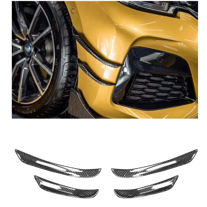 

Высококачественные боковые разветвители G20 TK стильные передние бамперы из углеродного волокна для BMW G20 G28 2019 + Sline боковое крыло вентиляционное отверстие