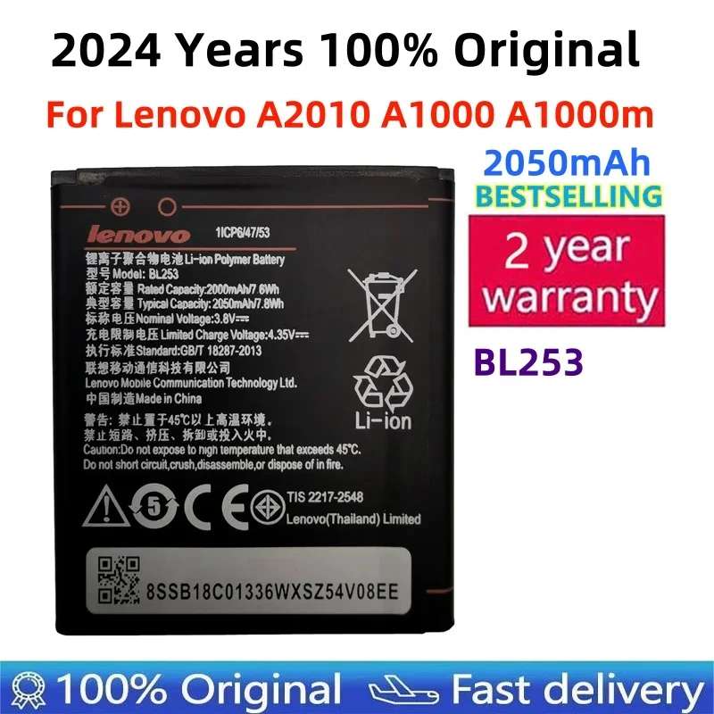100% Original 3.8V 2050mAh BL253 For Lenovo A2800D A3800D A3600D A2580 A2860 A2010 For Lenovo Vibe A 4.0" A1000 A1000m Battery
100% Original 3.8V 2050mAh BL253 For Lenovo A2800D A3800D A3600D A2580 A2860 A2010 For Lenovo Vibe A 4.0" A1000 A1000m Battery