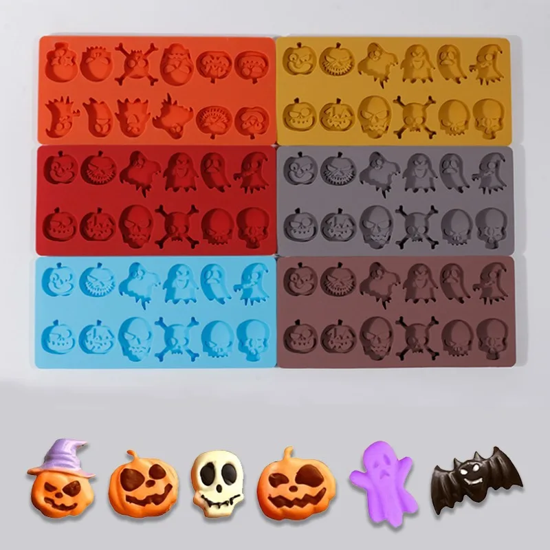 Halloween Chocolate Silicone Mold Pumpkin Skull Ghost Candy Jello Chocolate Soap IceTray Biscuit Mould DIY Cake Decoration Tools
Halloween Chocolate Silicone Mold Pumpkin Skull Ghost Candy Jello Chocolate Soap IceTray Biscuit Mould DIY Cake Decoration Tools