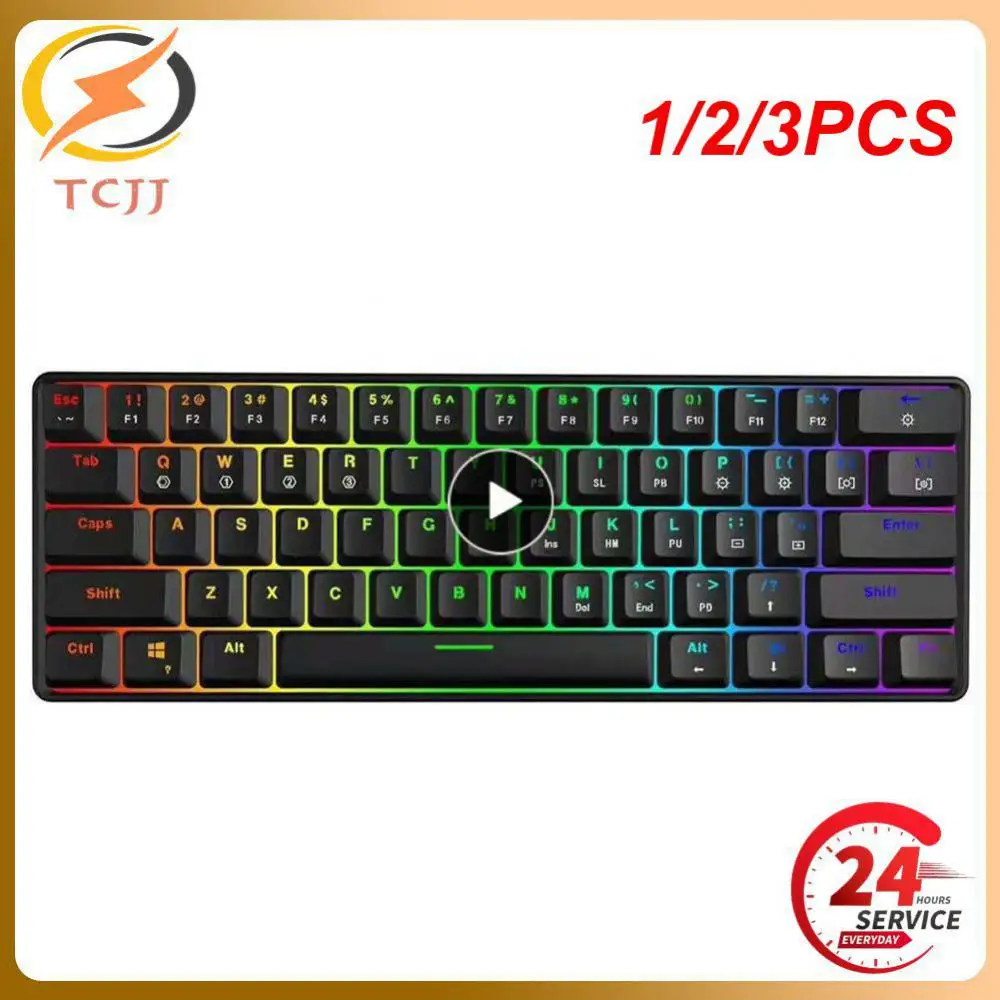 

1/2/3PCS SK61 61 Key Mechanical Keyboard USB Wired LED Backlit Axis Gaming Mechanical Keyboard Gateron Optical Switches For